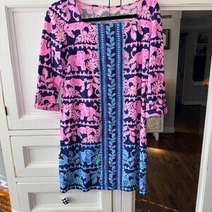 Lilly Pulitzer Bailee High Tide Navy Perfect Pair Engineered Dress Women Small